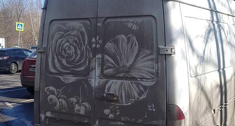 Artista transforma sujeira de caminhões em desenhos incrívei