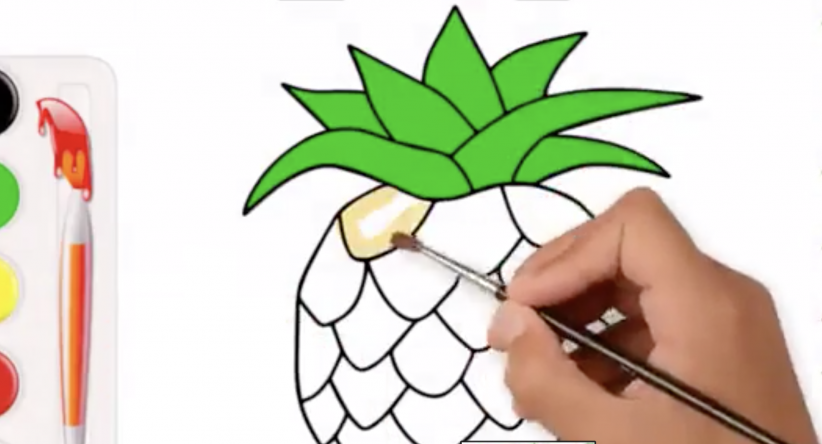 Colorindo páginas Como desenhar facilmente abacaxi