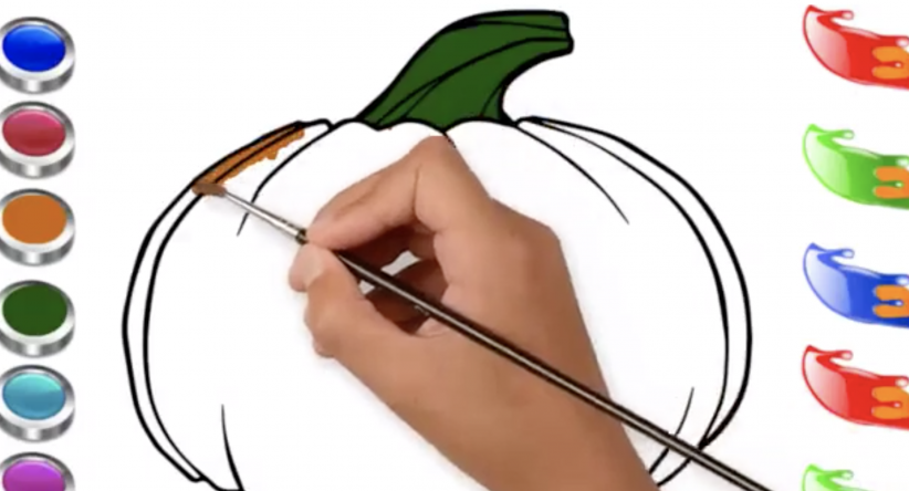 Colorindo páginas Como desenhar facilmente Abóbora
