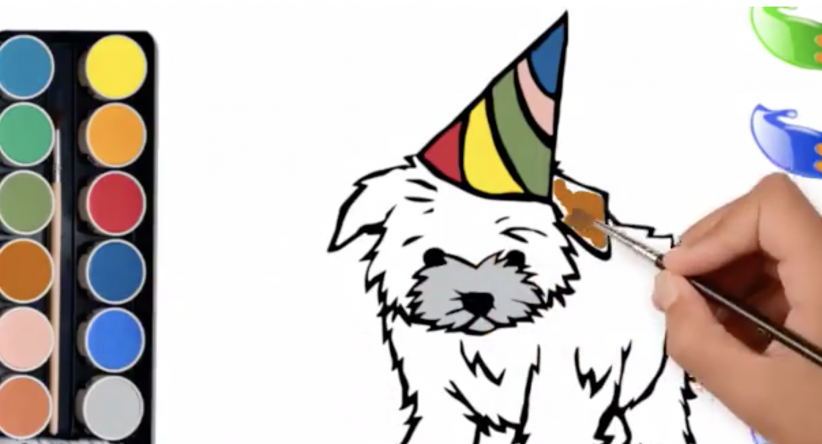 Colorindo páginas Como desenhar facilmente Cão maltês