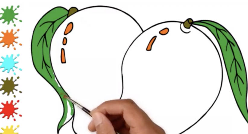 Colorindo páginas Como desenhar facilmente Fruta manga