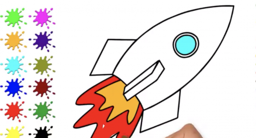 Colorindo páginas Como desenhar facilmente Nave espacial