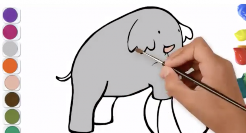 Colorindo páginas Desenho Como Desenhar Elefante