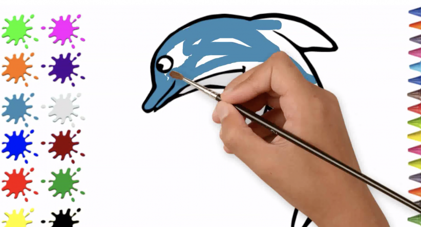 Colorindo páginas Desenho Como Fazer Golfinho