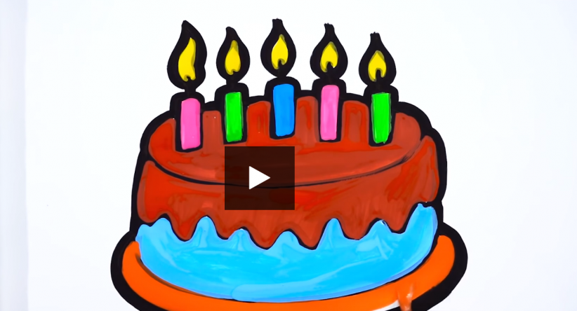 Como desenhar um bolo de aniversário 2