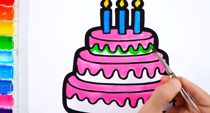 Como desenhar um bolo de aniversário 4