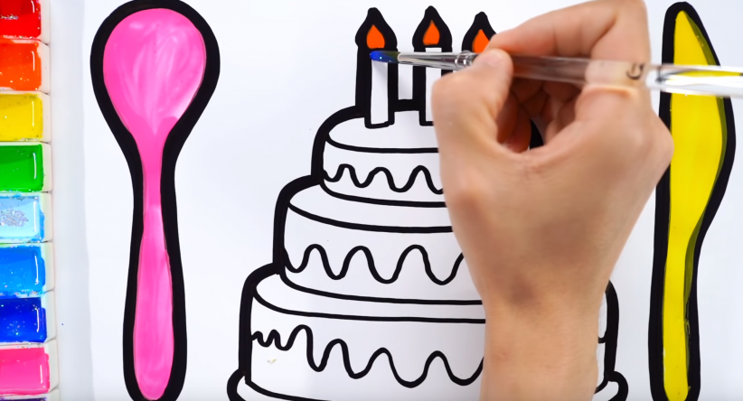 Como desenhar um bolo de aniversário de crianças
