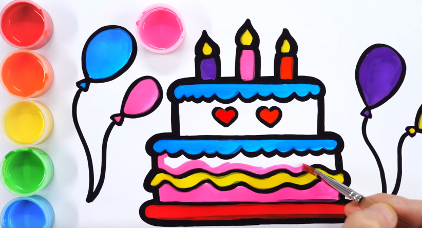 Como desenhar um bolo de aniversário
