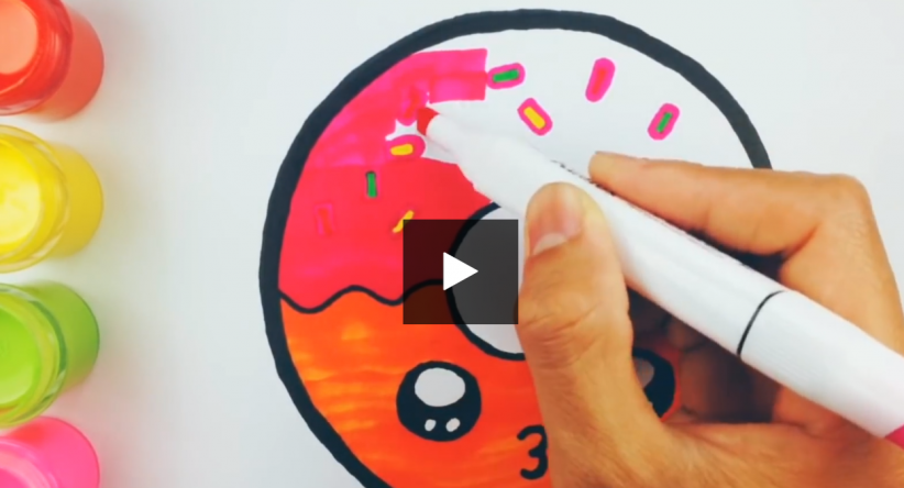 Como desenhar um Donut fofos passo a passo Desenhos para des