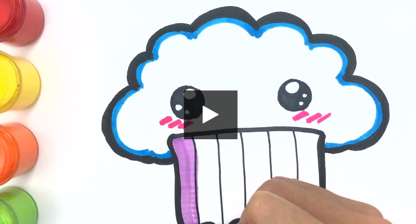 Como desenhar uma Nuvem Arco íris fofos Desenhos para desenh