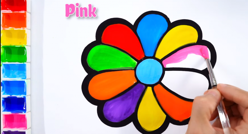 Drawing and coloring Flower colouring pages for kids learn c