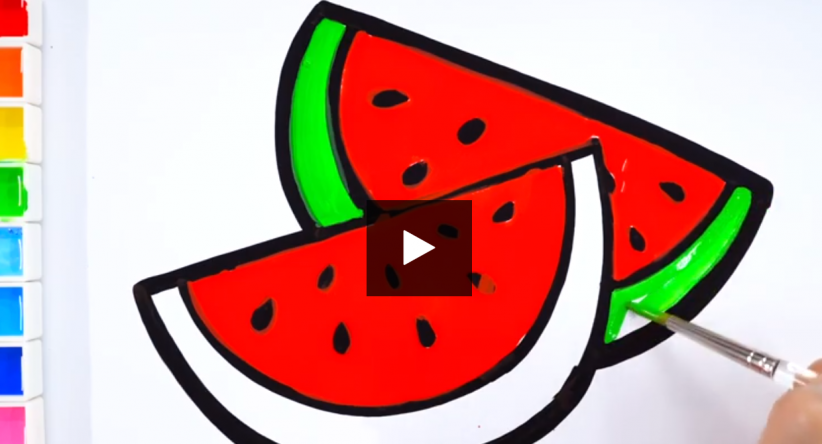 Drawing pages with watermelon drawing