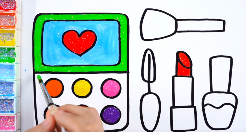 How to draw Makeup Glitter Rainbow