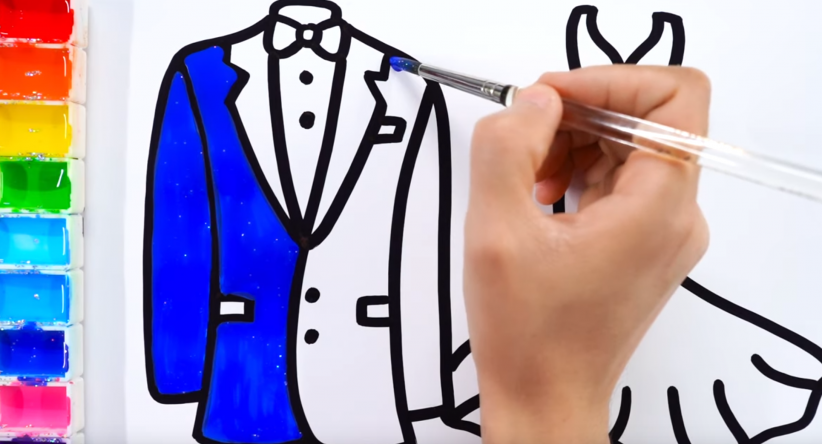 How to draw wedding dress